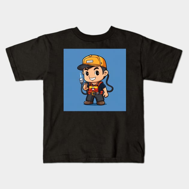 Electrician Kids T-Shirt by ComicsFactory